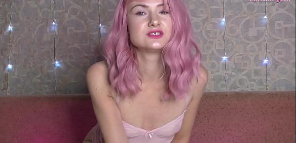  Pink Haired Babe Deepthroat Big Dick Before Cum in Mouth